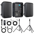 300W 8-Channel Bluetooth PA Speaker System with 8" Subwoofer and 1" Horn Tweeter F94219