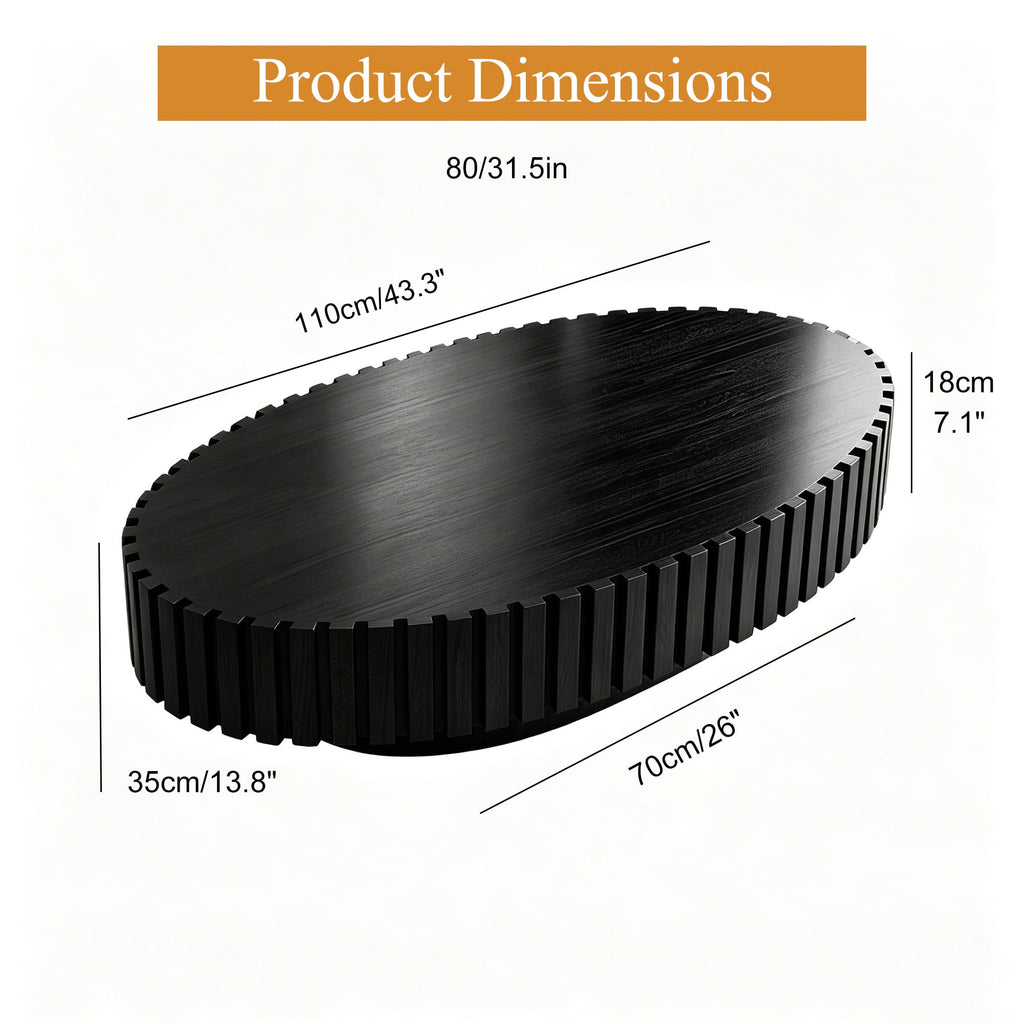 Oval Drum Coffee Table with Pedestal N1792