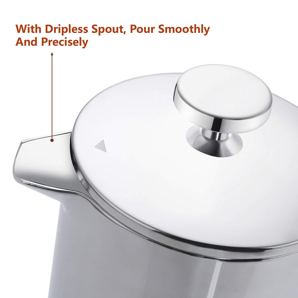 Single Serve Stainless Steel Thermal French Press T6644