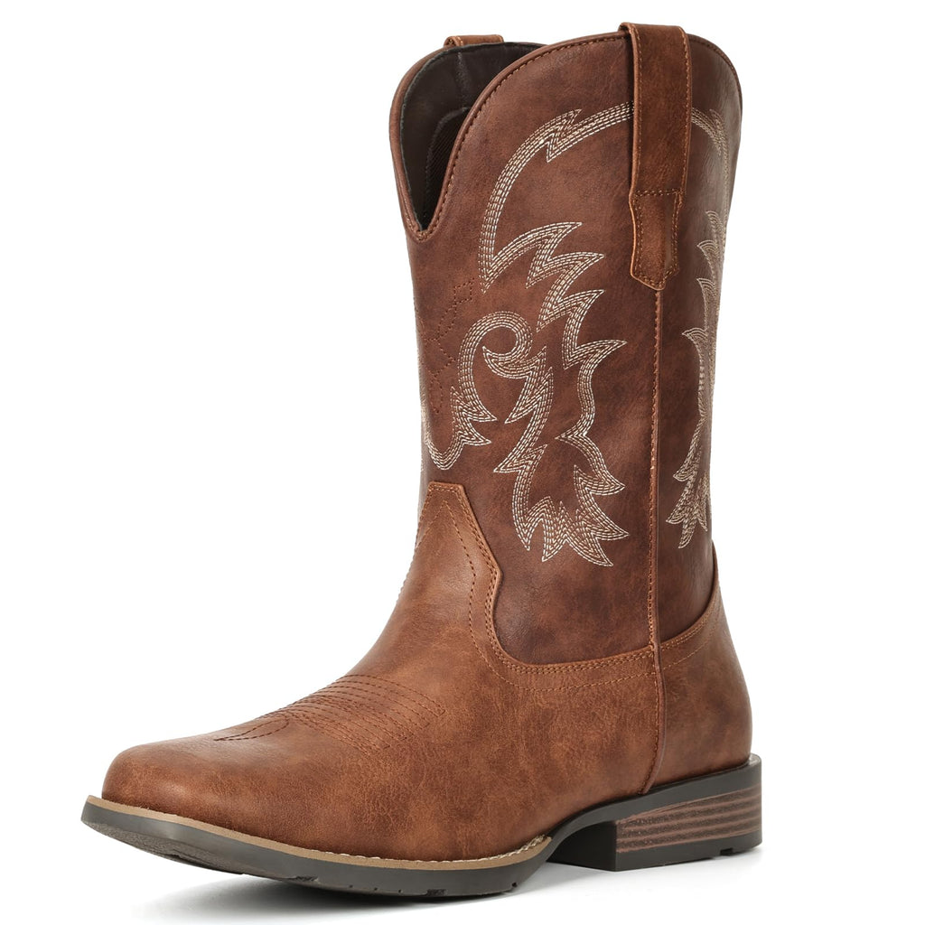 Cowboy Boots Square Toe Embroidery Z857
