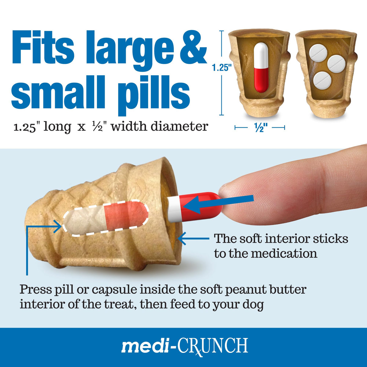 Peanut Butter Dog Pill Treats 90 Count W6554