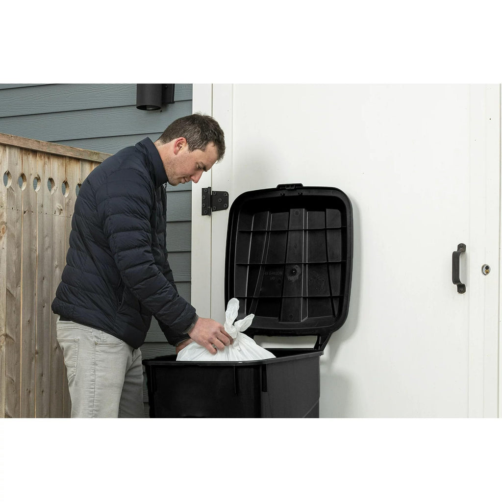 Black 45-Gallons Plastic Wheeled Trash Can with Lid I31951