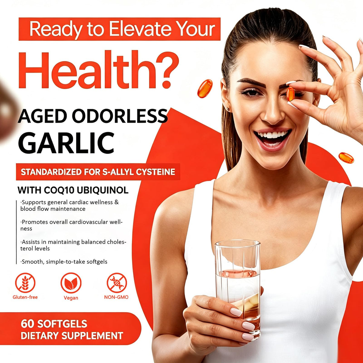 Odorless Garlic Supplement 600mg Softgels G639