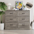 Ash Grey 6 Drawer Wood Dresser Q1951
