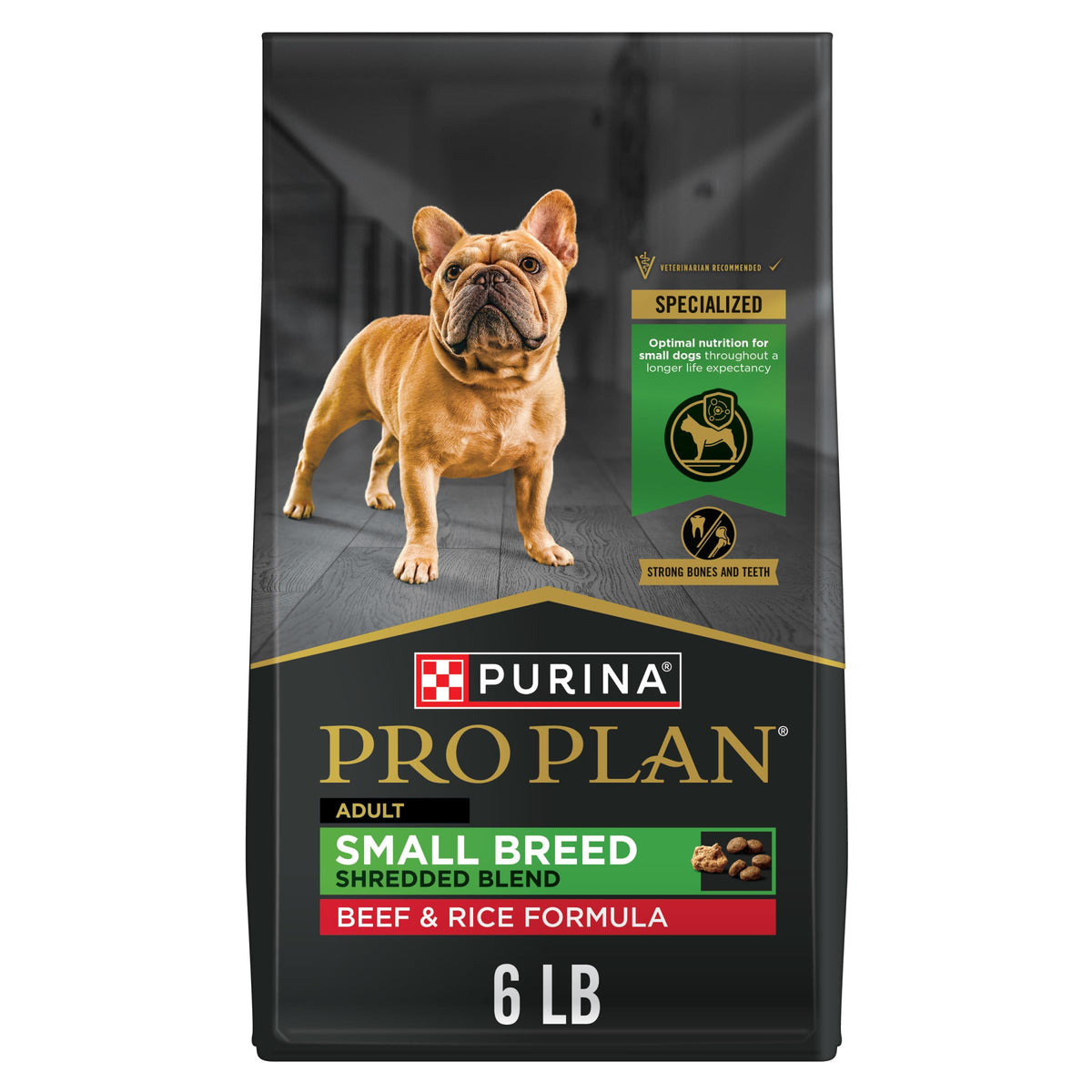 Small Breed Dry Dog Food Shredded Blend Beef 6 lb Bag D985496