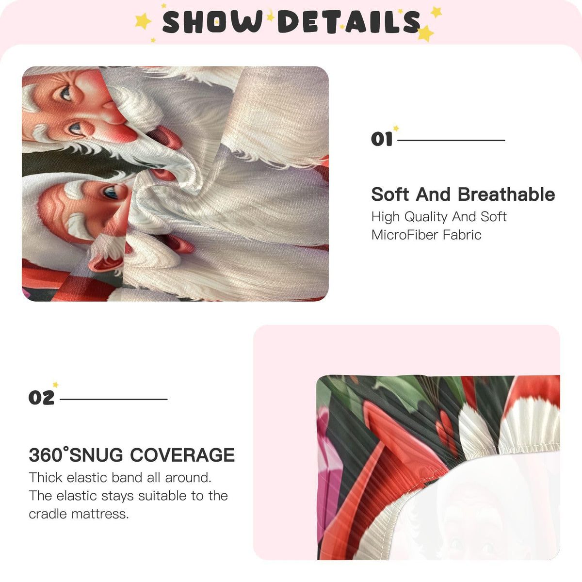 Santa Crib Sheet 52" x 28" M284300