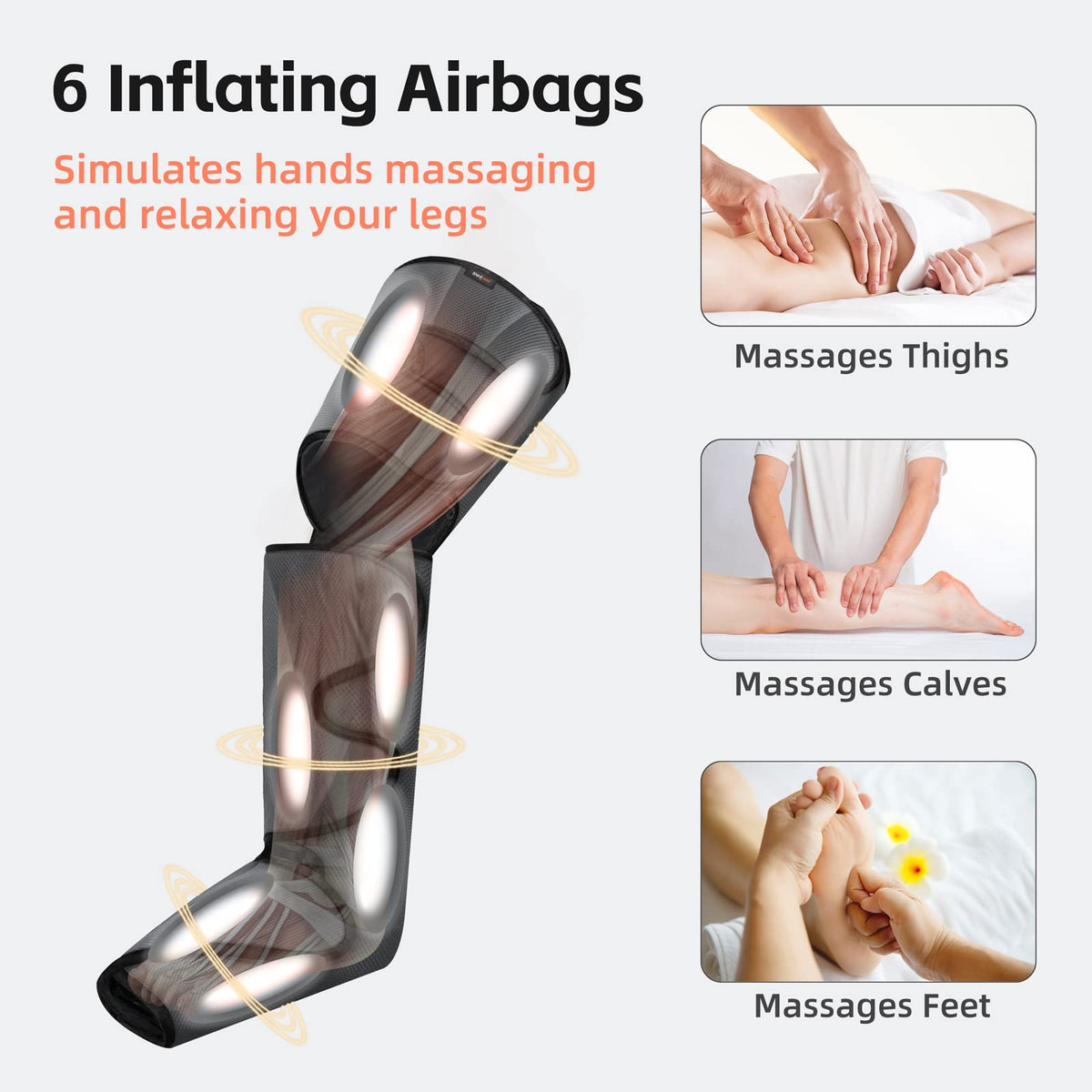 Air Compression Leg Massager with 3 Modes 3 Intensities K293203