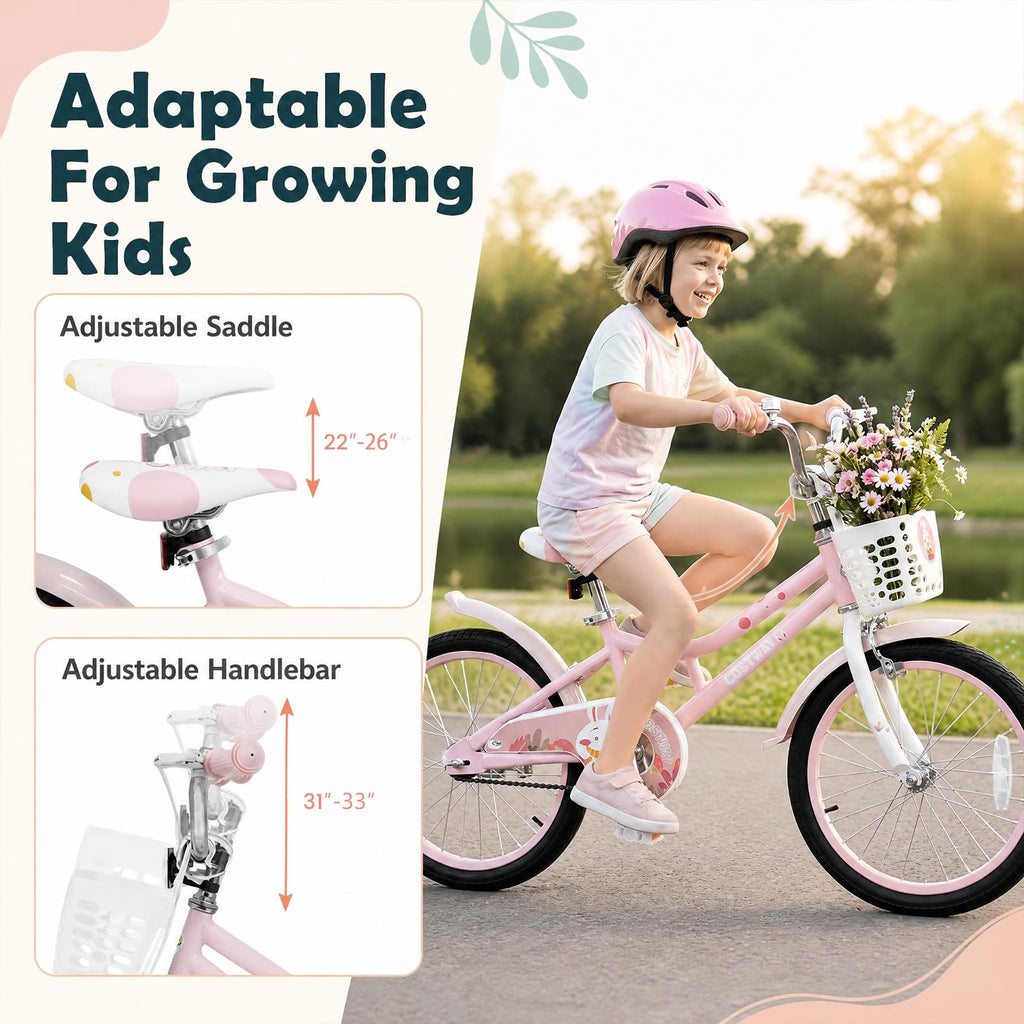 18 Inch Girls Bike with Basket U846230