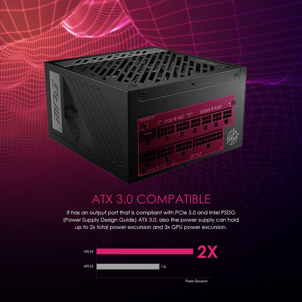 Fully Modular Compact 850W 80+ Gold ATX 3.1 Power Supply U4384