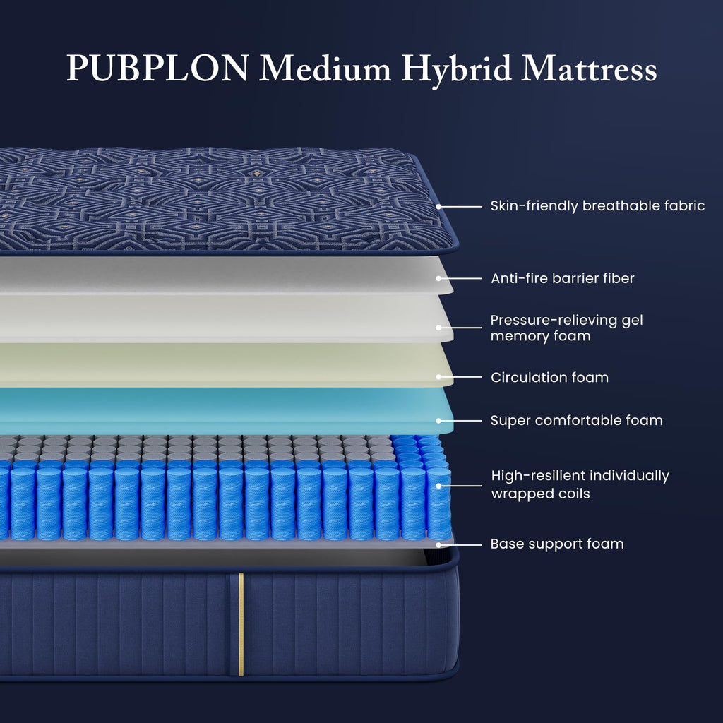 Medium Firm 12 Inch Full Mattress with Gel Memory Foam and Pocket Springs X5728