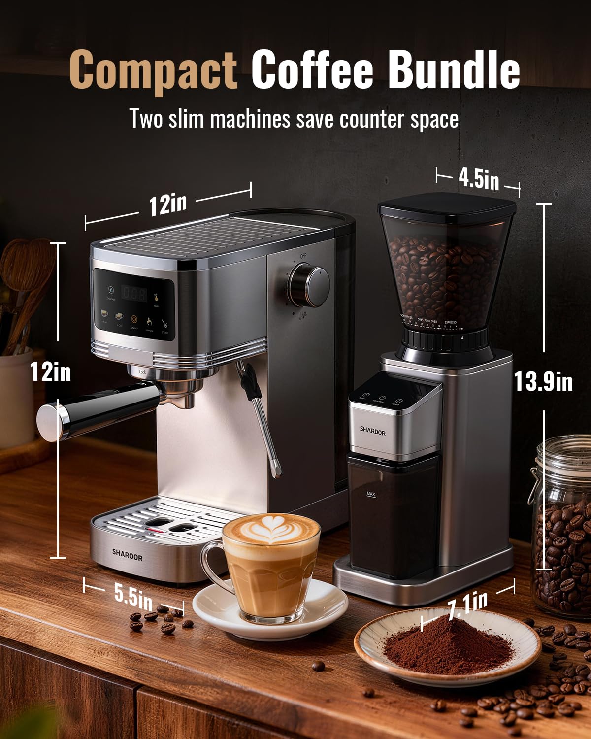 Espresso Machine with Grinder and 48 Grind Settings U46890