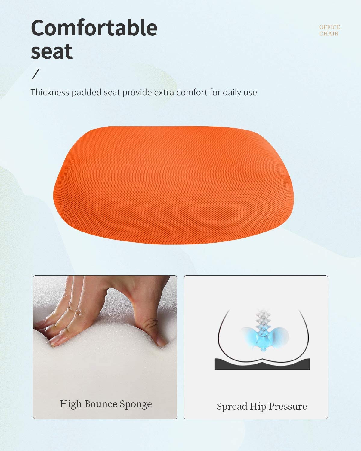 Orange Mesh Office Chair A350