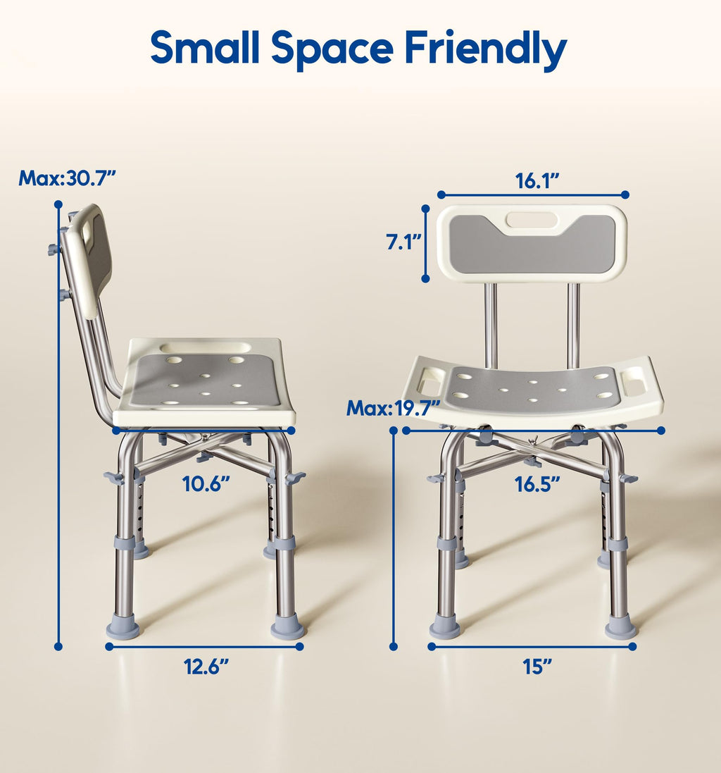 Shower Chair with Back Seat Bench C835