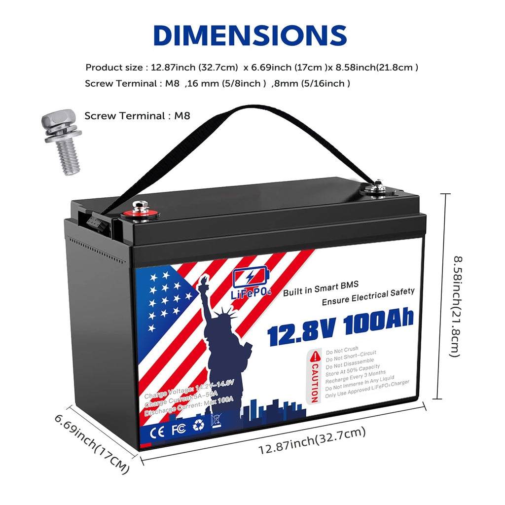 12V 100Ah LiFePO4 Battery L44782