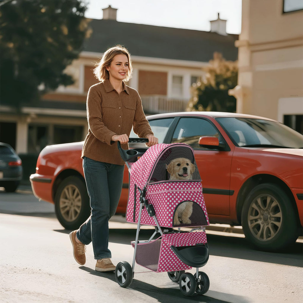 Foldable 3-Wheel Pet Stroller W12903