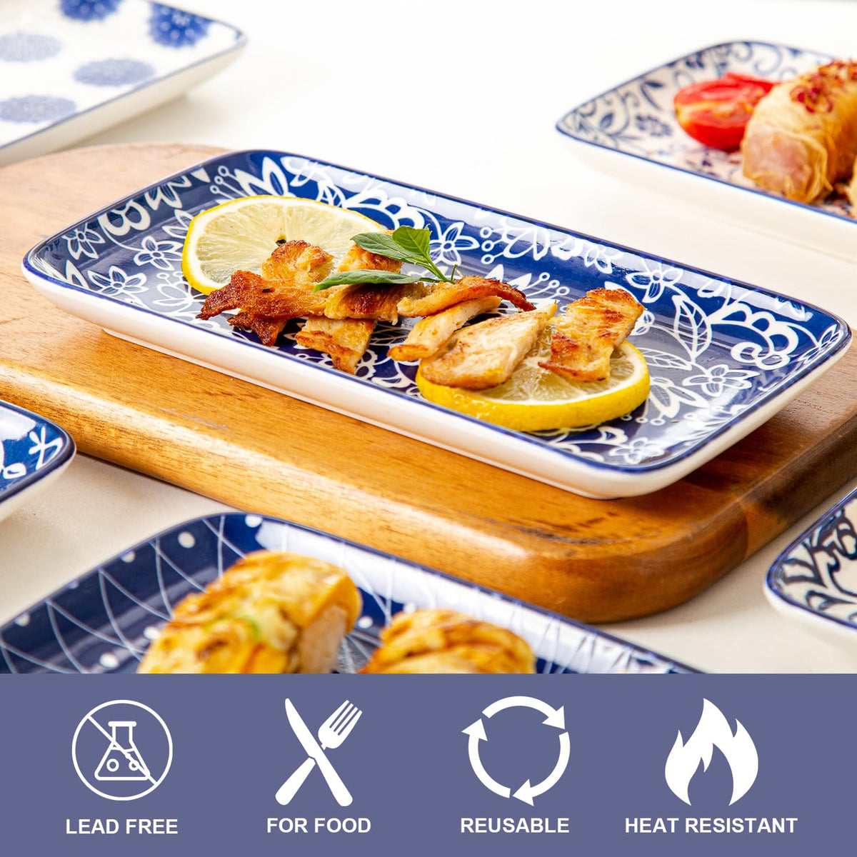 18 Pieces Ceramic Dinnerware Set Service for 6 F479