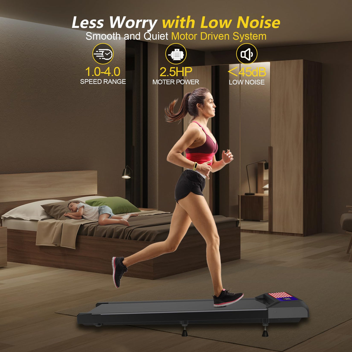 2.5HP Compact Quiet Walking Treadmill E900473