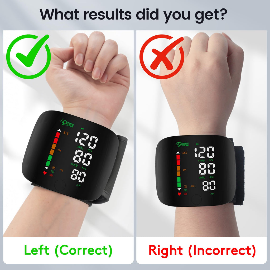 Wrist Blood Pressure Monitor Led Display Black Q6326