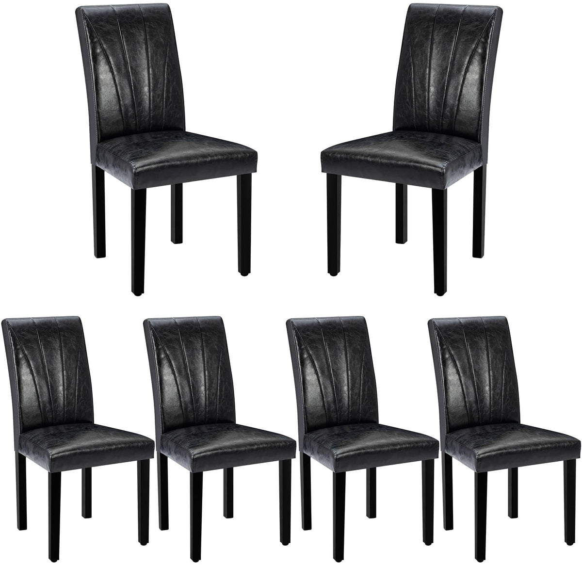 Black Upholstered Dining Chairs Set of 6 Q9929