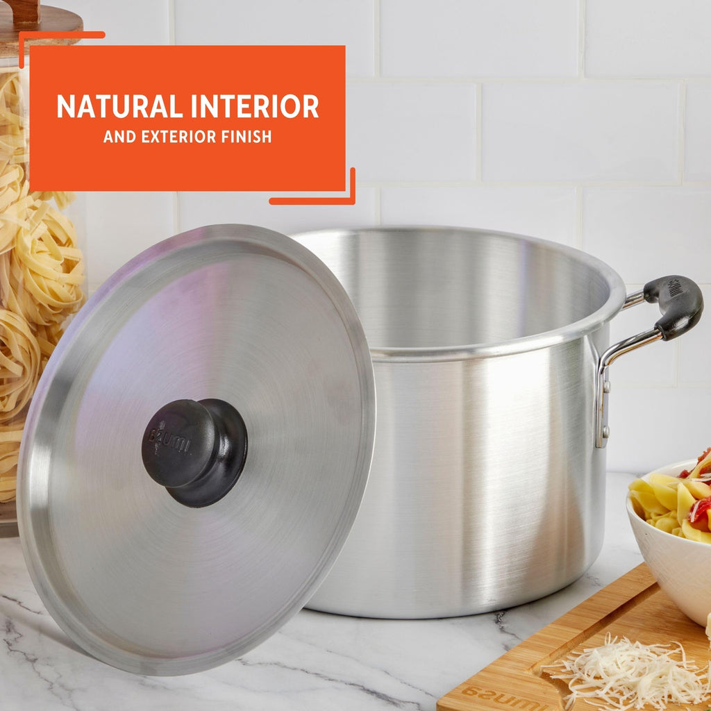 Silver 8 Quart Aluminum Stock Pot with Lid Z6965