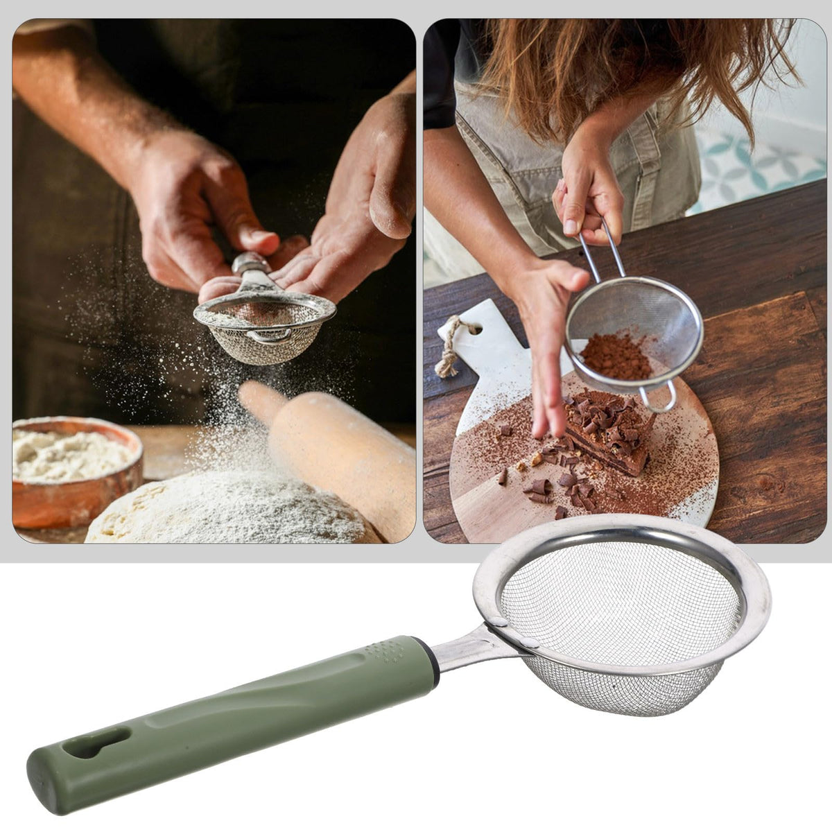Stainless Steel Food Mesh Strainer with Handle Q42572