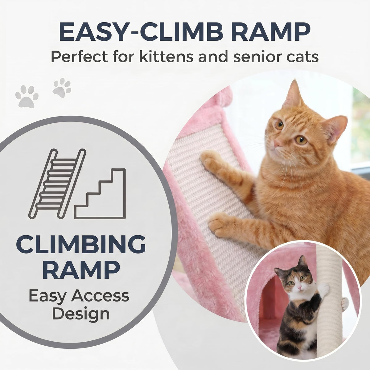 70 Inch Tall Multi-Level Cat Tree Tower with Scratching Posts, Hammock & Perches G2410