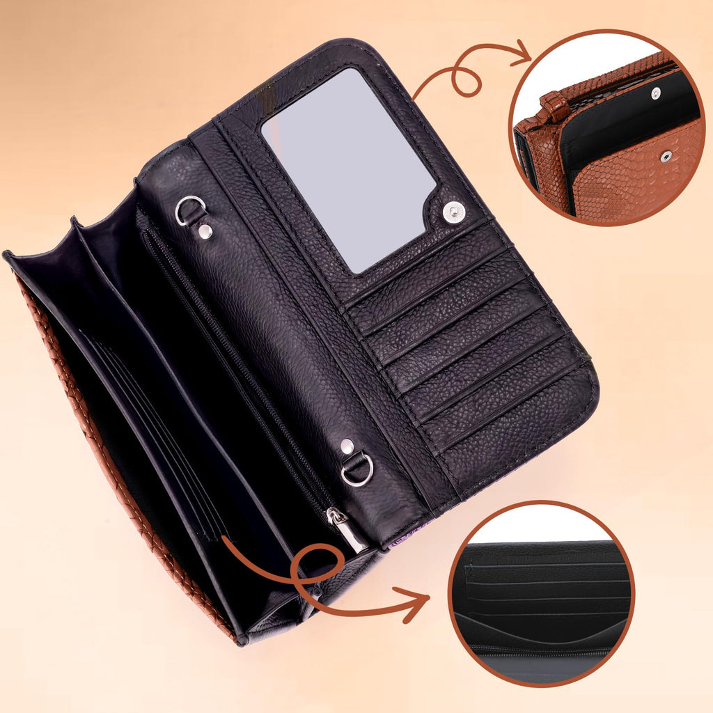 Animal Pattern Embossed Leather Crossbody Wallets Bags J788