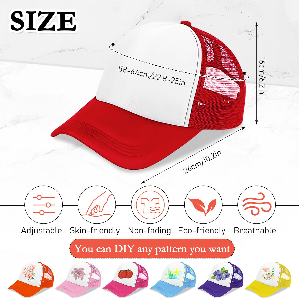 30 Pcs Kids Adjustable Mesh Trucker Hats O312216
