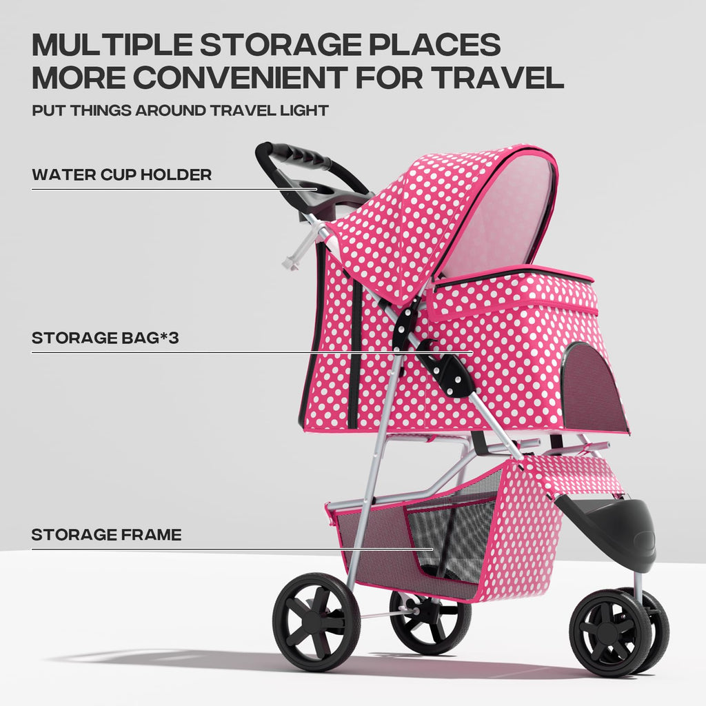 Foldable 3-Wheel Pet Stroller W12903