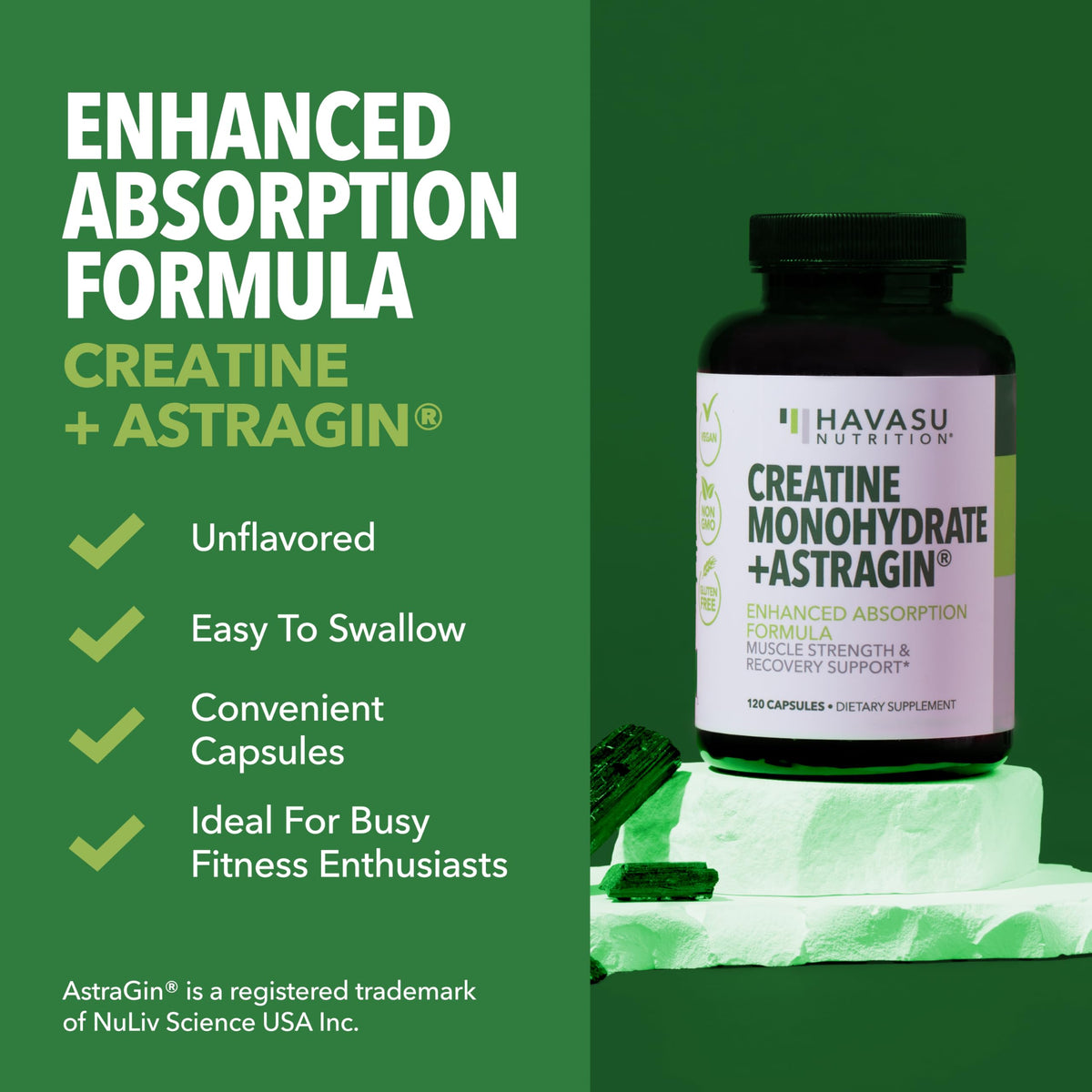 Creatine Monohydrate Capsules 3g Per Serving D24273