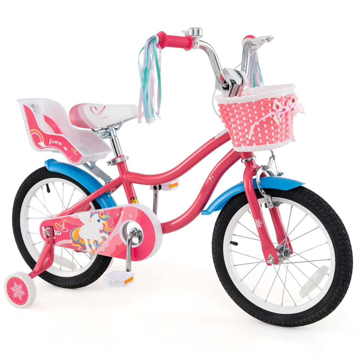 Girls Bike with Streamers & Doll-Seat L477385