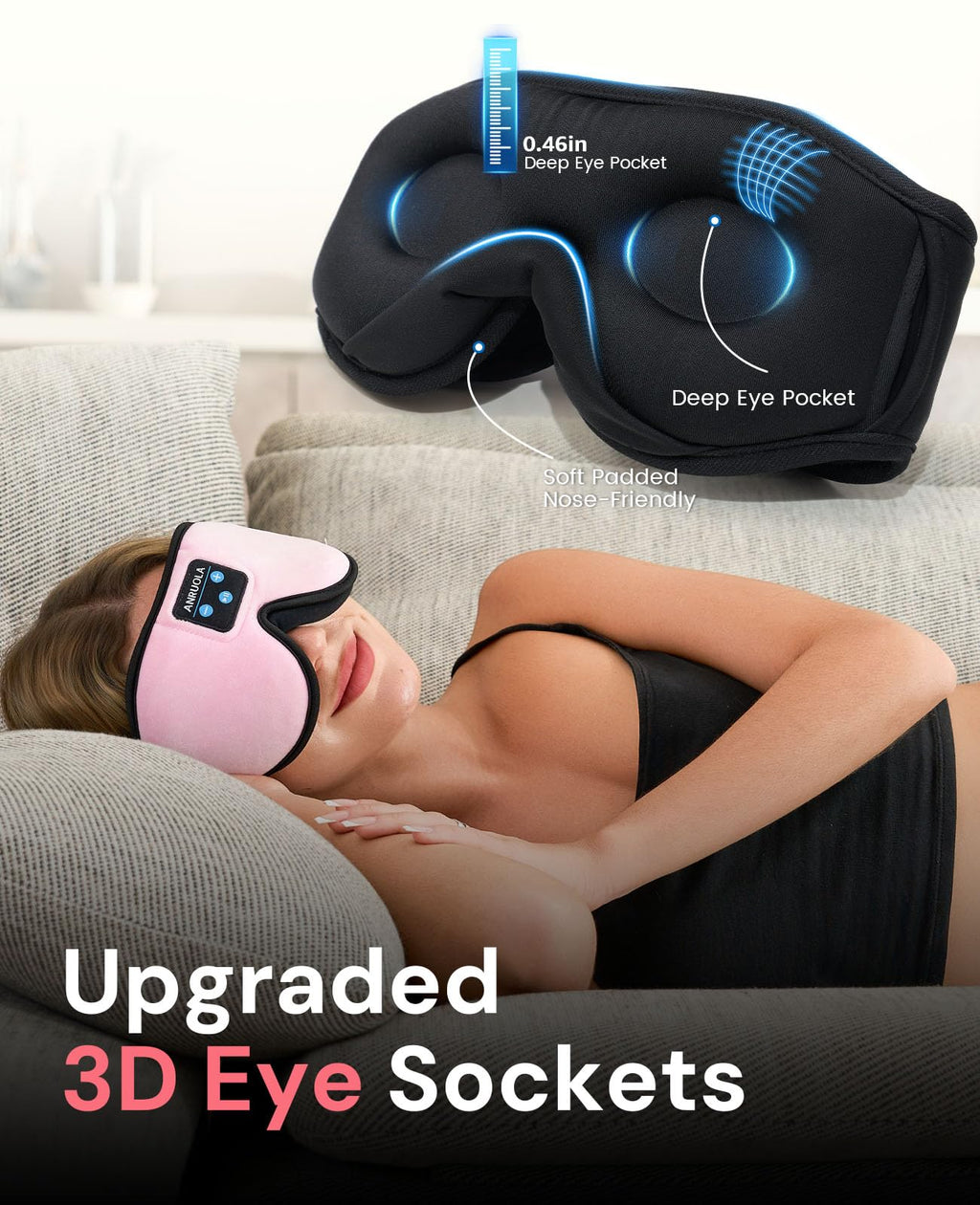 Bluetooth Sleep Mask with Wireless Headphones G292