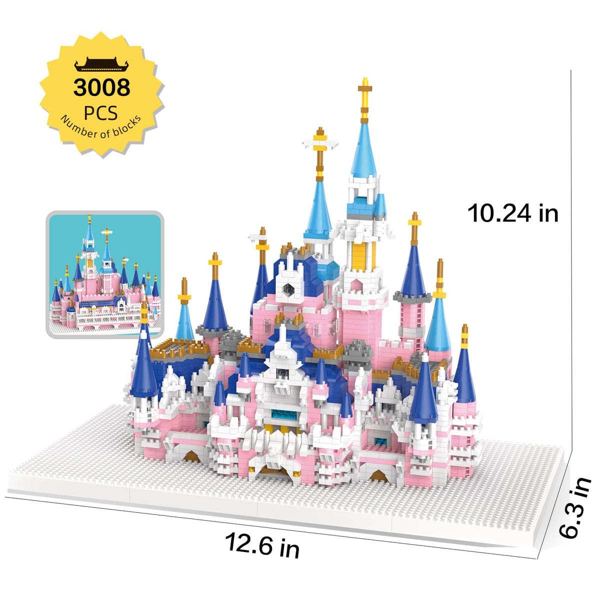 3008 Pcs Castle Architecture Mini Building Blocks Set E233259