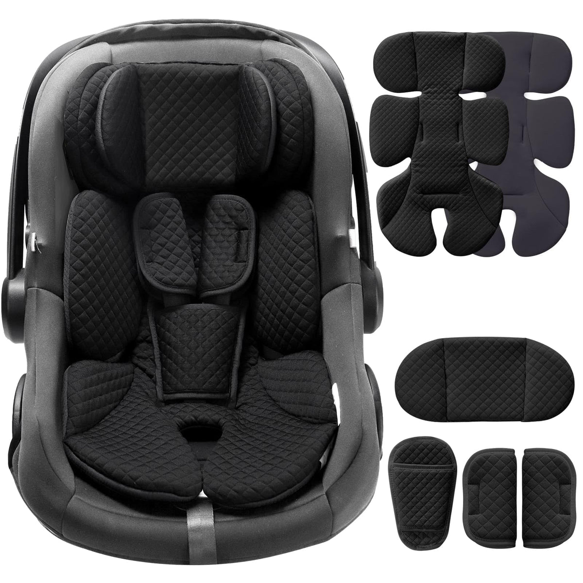 Infant Car Seat Insert with Adjustable Head Support, Black C62653