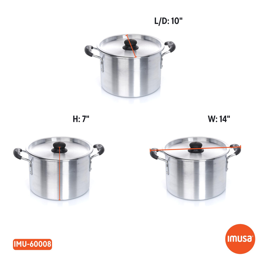 Silver 8 Quart Aluminum Stock Pot with Lid Z6965