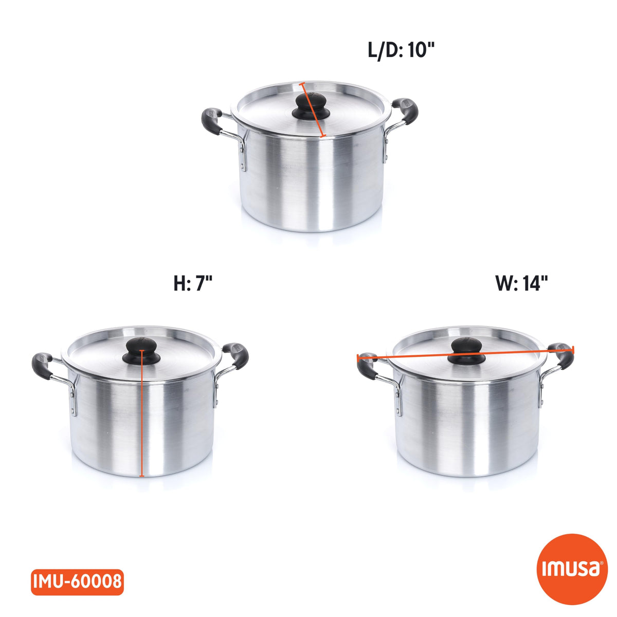 Silver 8 Quart Aluminum Stock Pot with Lid Z6965