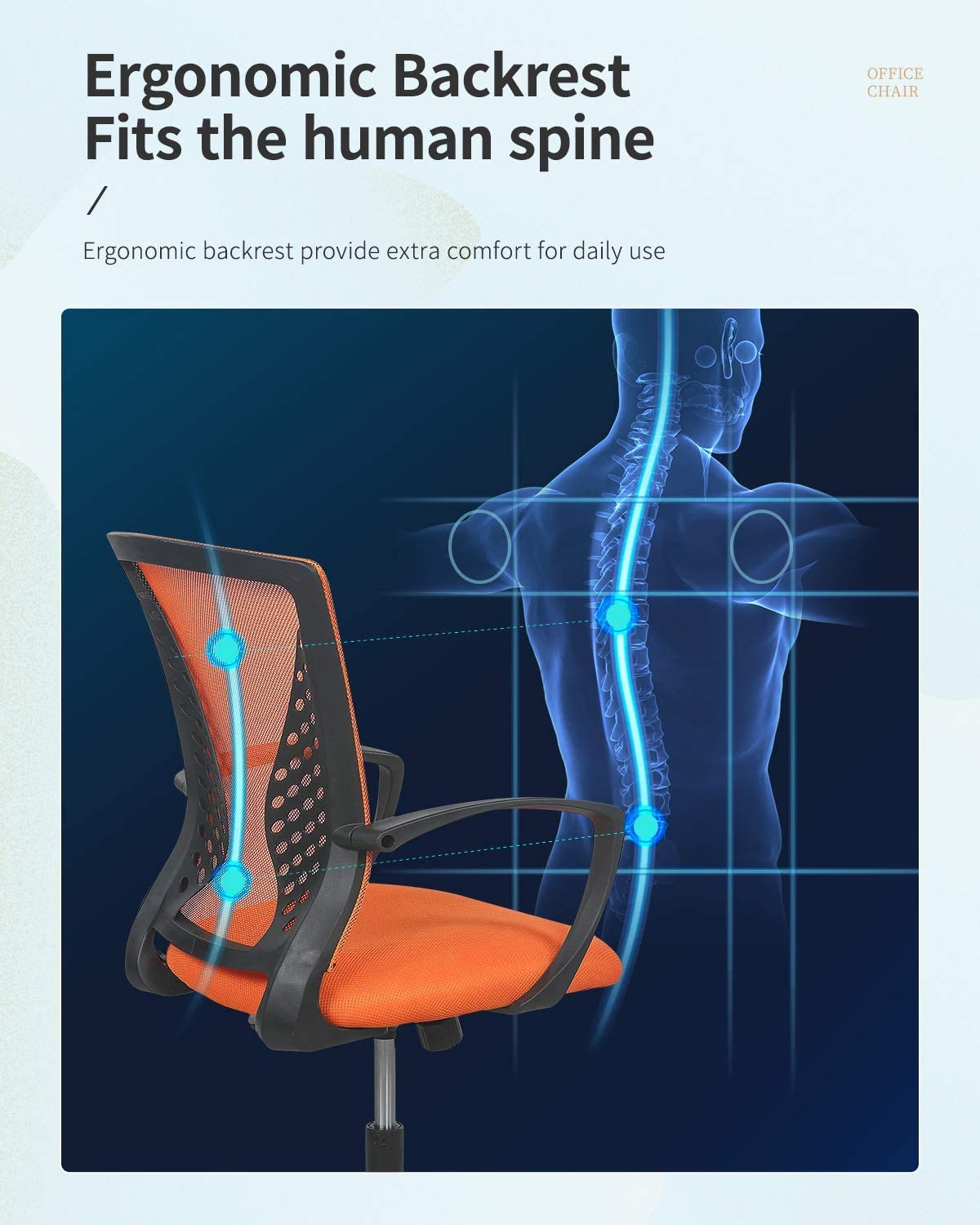 Orange Mesh Office Chair A350