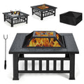 32 inch 3 in 1 Wood Burning Fire Pit Table with BBQ Grill M35835