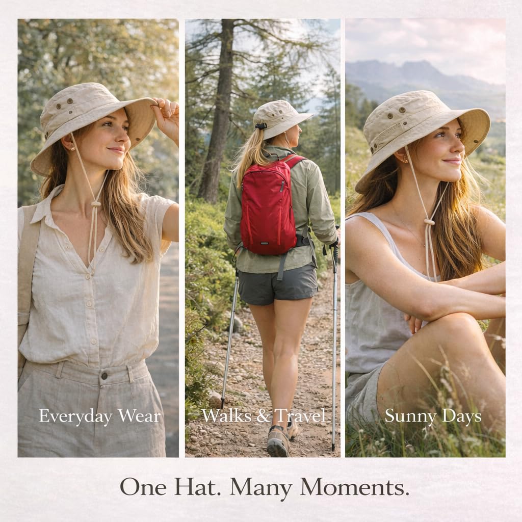 Ponytail Sun Hat Waterproof UPF 50+ Wide Brim W822
