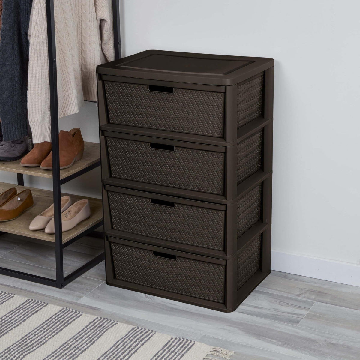 Brown 4 Drawer Storage Tower R71114