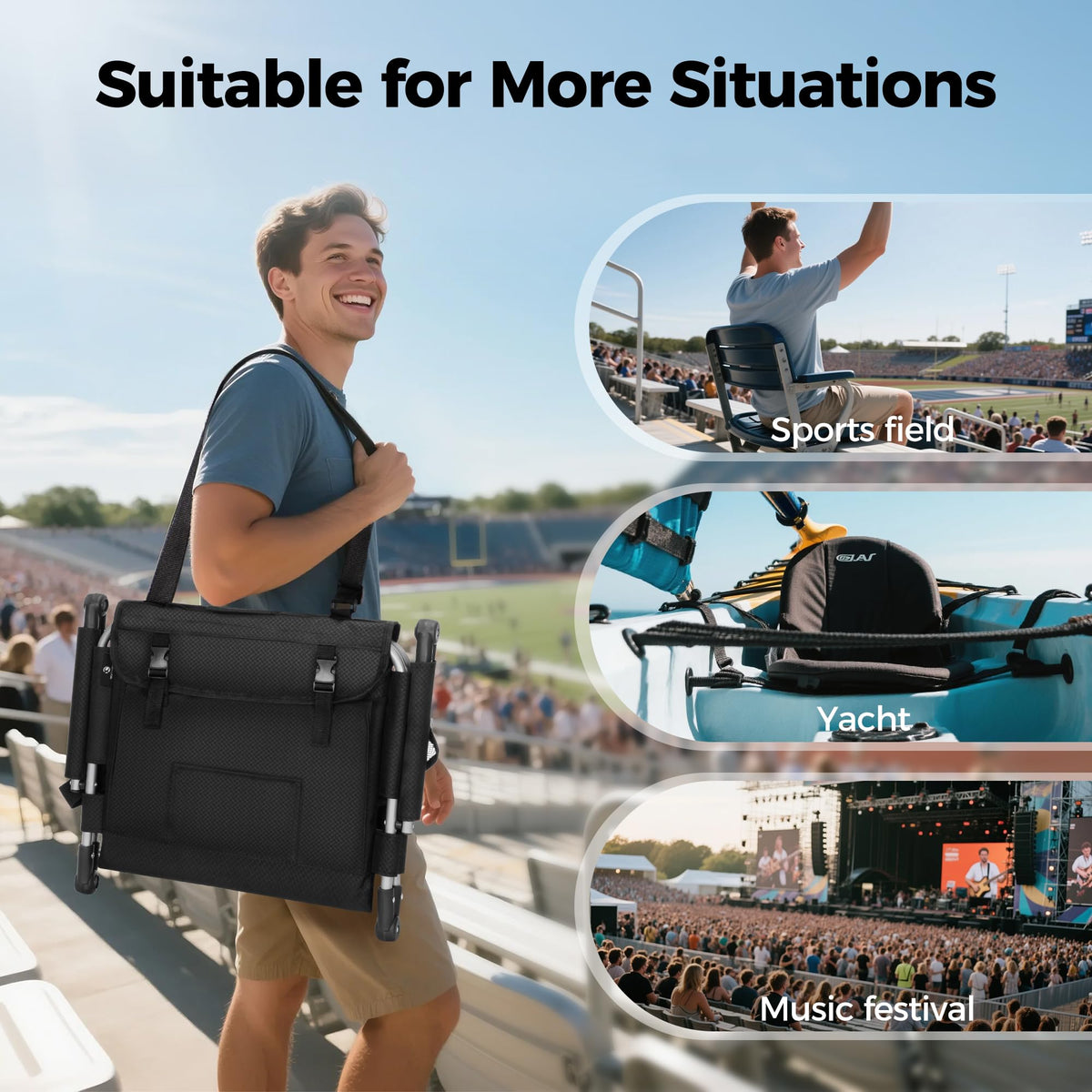 Extra Wide Padded Stadium Seats with Back Support X796256