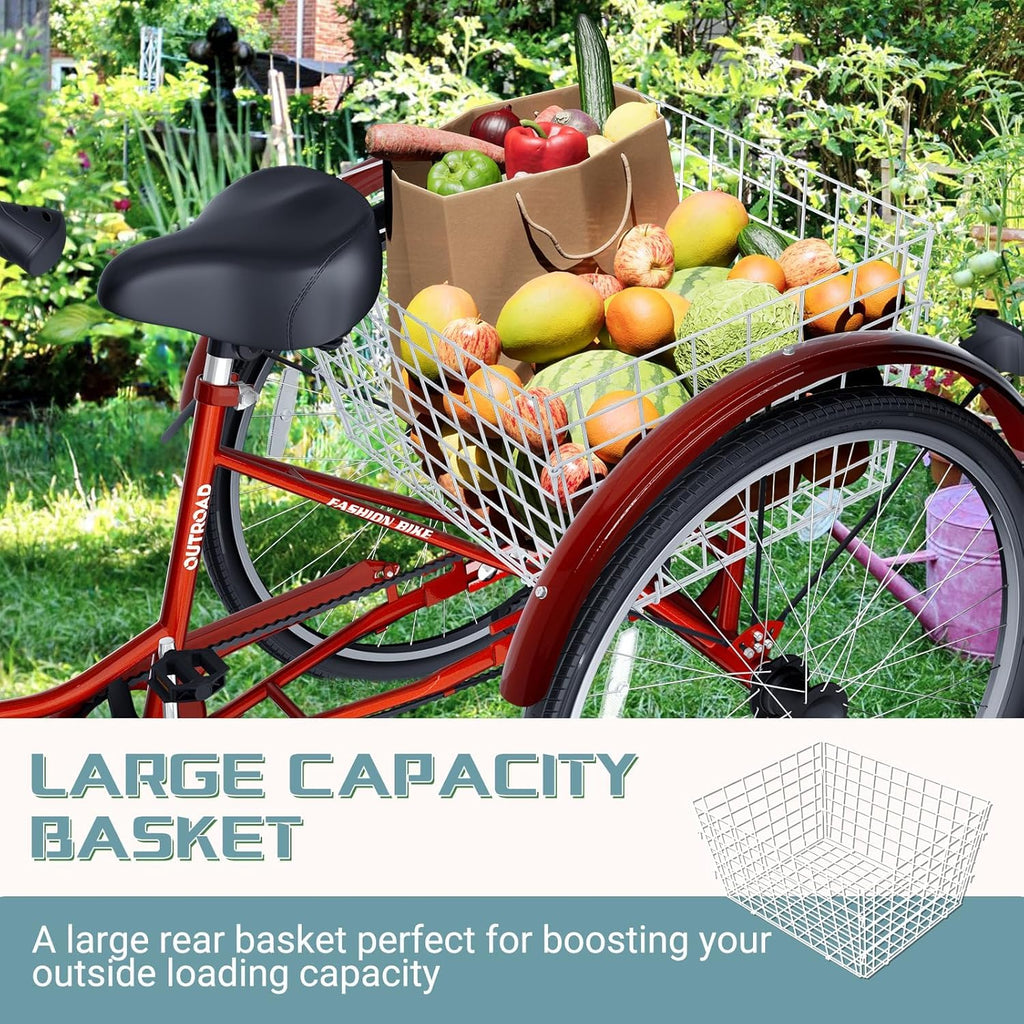 24/26-Inch 3 Wheel Adult Tricycle A18773