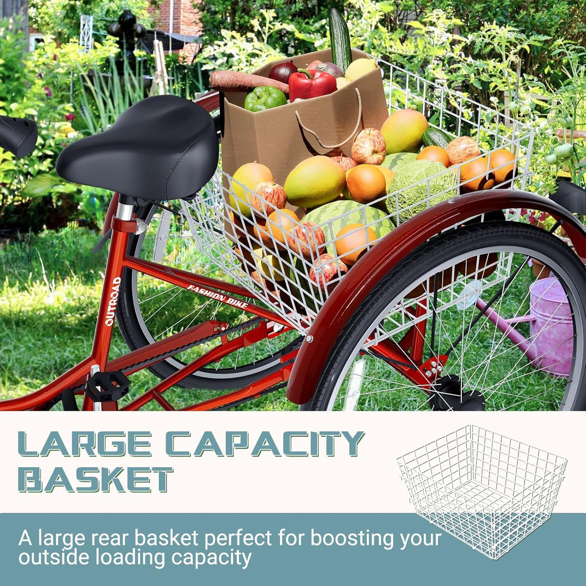 24/26-Inch 3 Wheel Adult Tricycle A18773