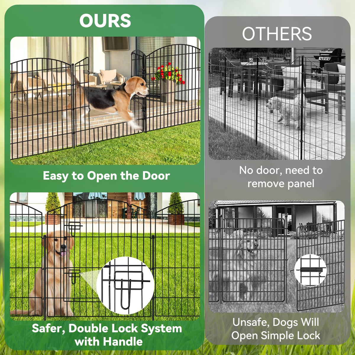 10 Panel No Dig Garden Fence with Gate D4809
