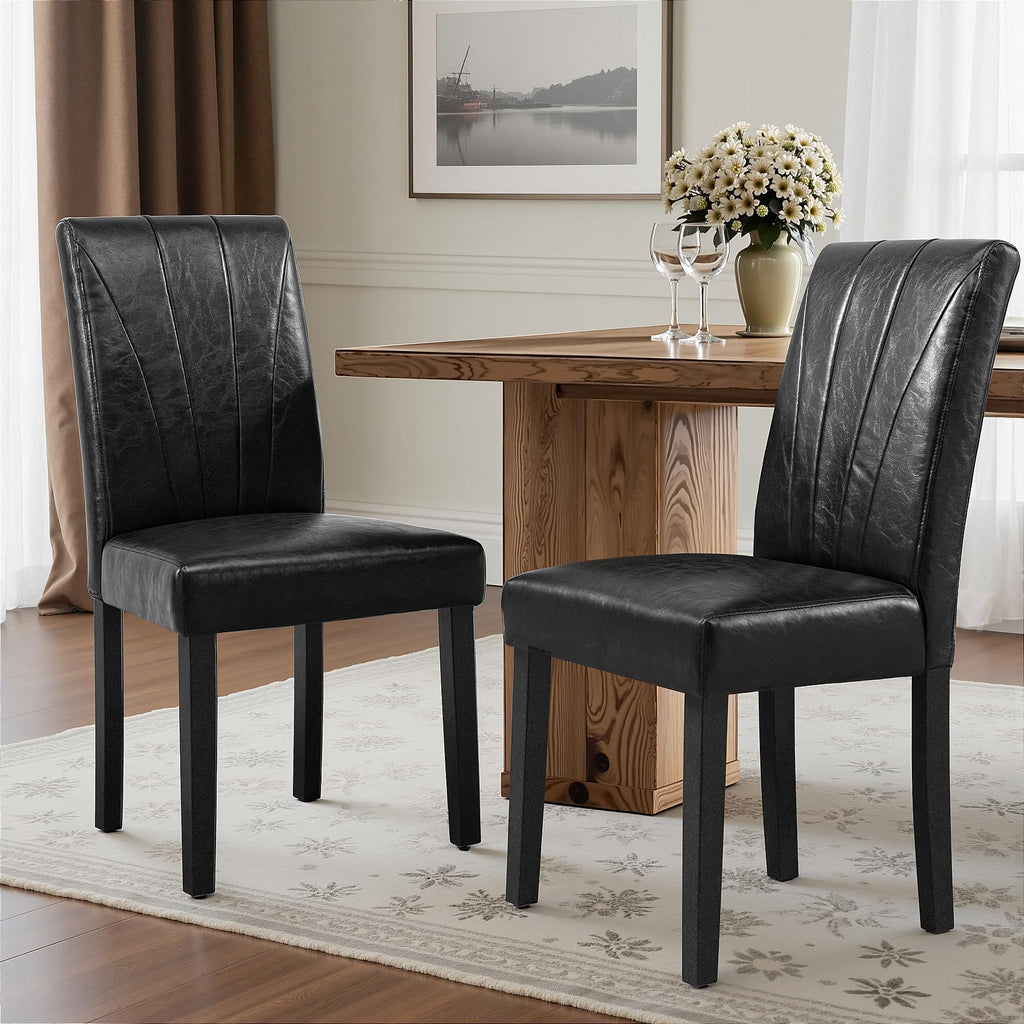 Black Upholstered Dining Chairs Set of 6 Q9929