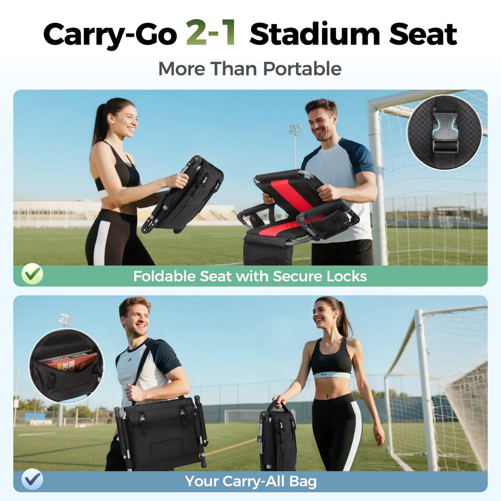 Extra Wide Padded Stadium Seats with Back Support X796256