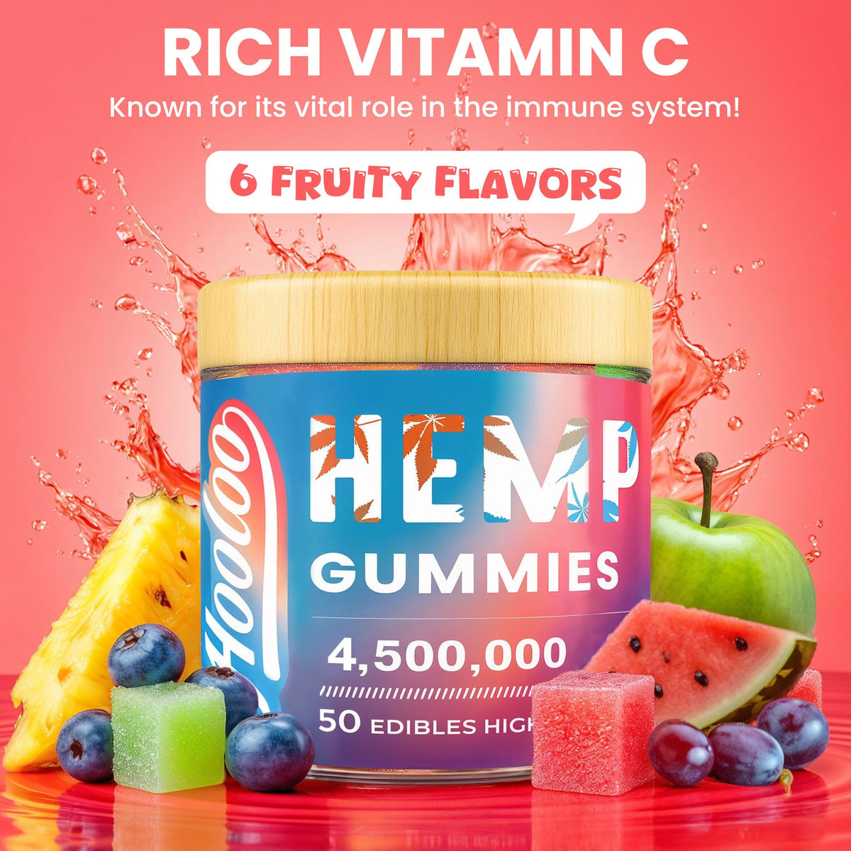 Hemp Gummies 6 Fruity Flavors R771