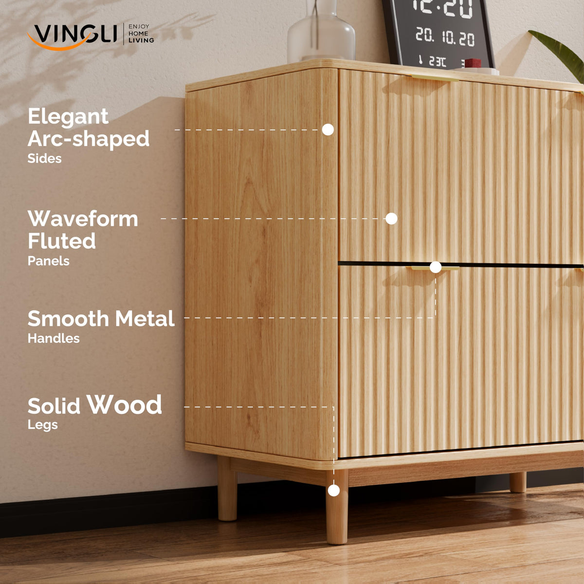 2 Drawer Wood File Cabinet N68802