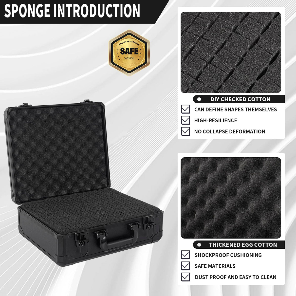 12 Inch Hard Shell Carrying Case with Pre-Diced Foam N206
