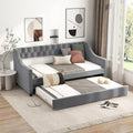 Upholstered Twin Daybed with Trundle Grey P177247